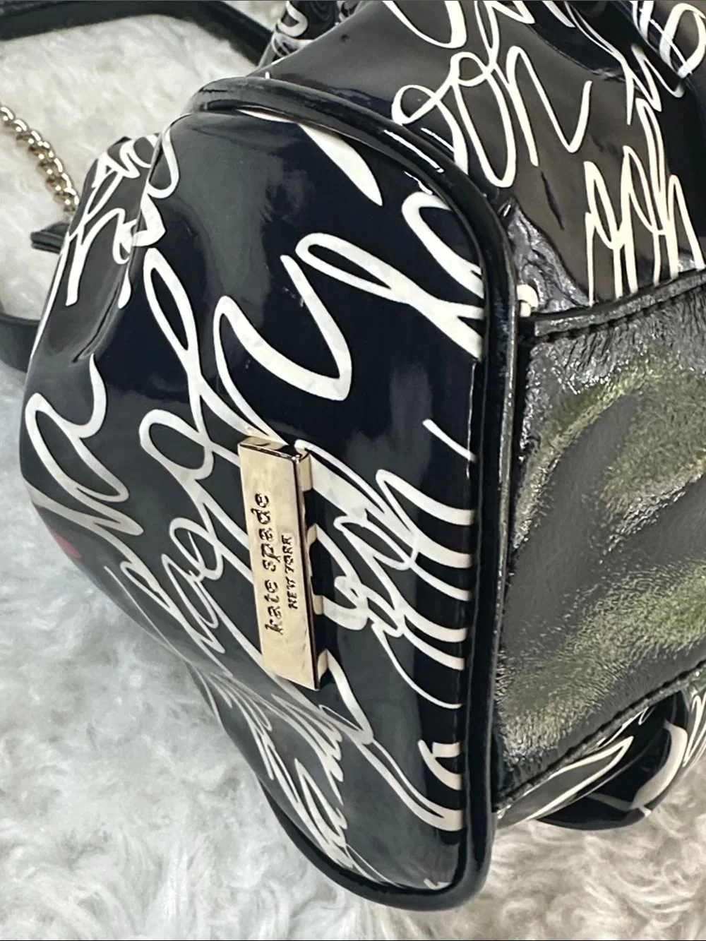 Like NEW Kate Spade RARE Novelty OOH LA LA Patent Shoulder Bag